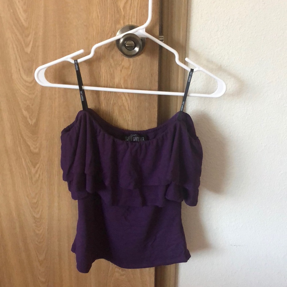 Off shoulder purple